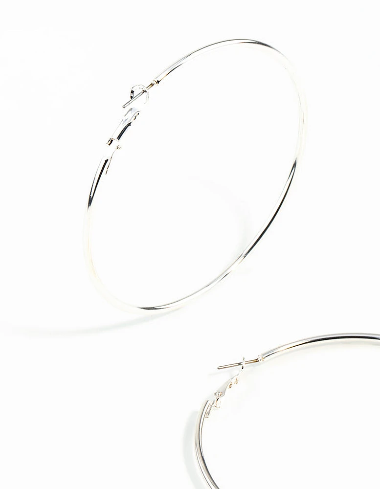 Silver Medium Hoop Earrings