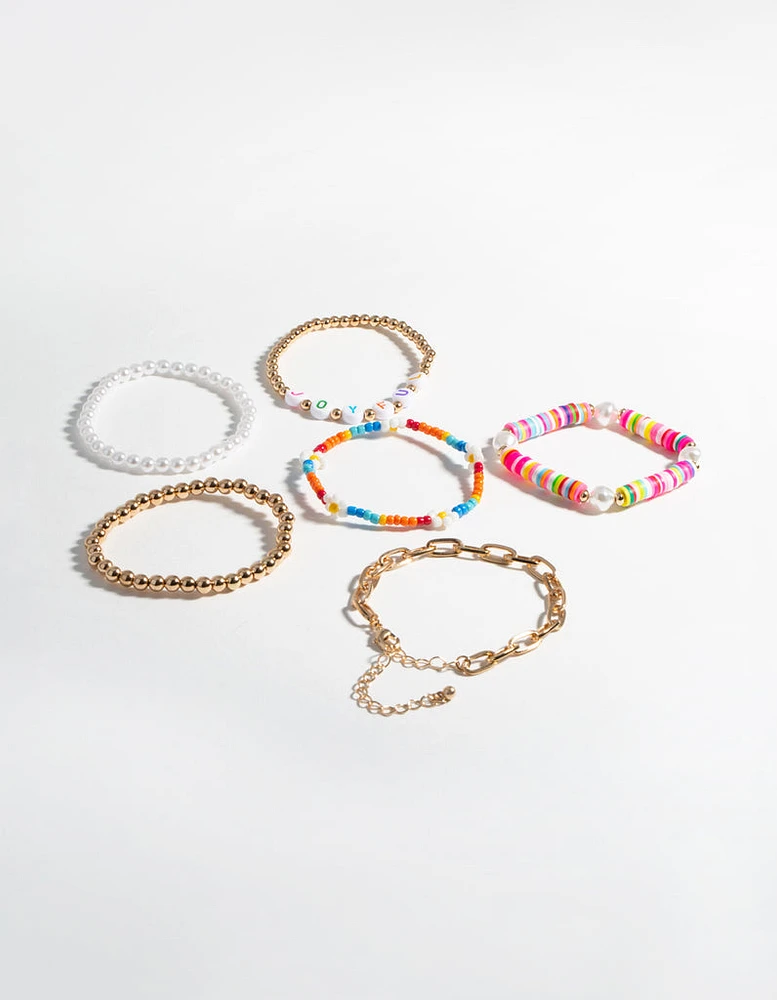 Gold Joyful Multi 6-Pack Bracelet