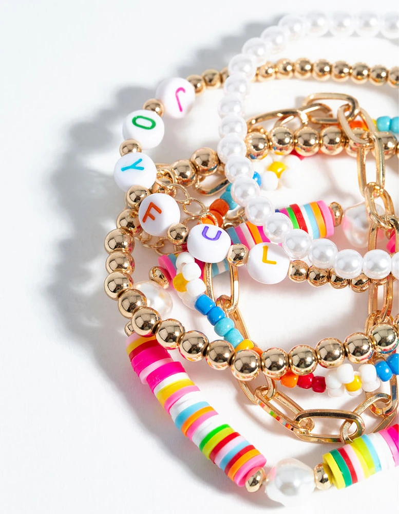 Gold Joyful Multi 6-Pack Bracelet