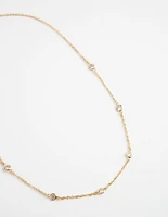 Gold-Plated Seven Crystal Necklace