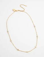 Gold-Plated Seven Crystal Necklace