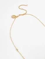 Gold-Plated Seven Crystal Necklace