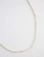 Gold Mini Freshwater Pearl Necklace