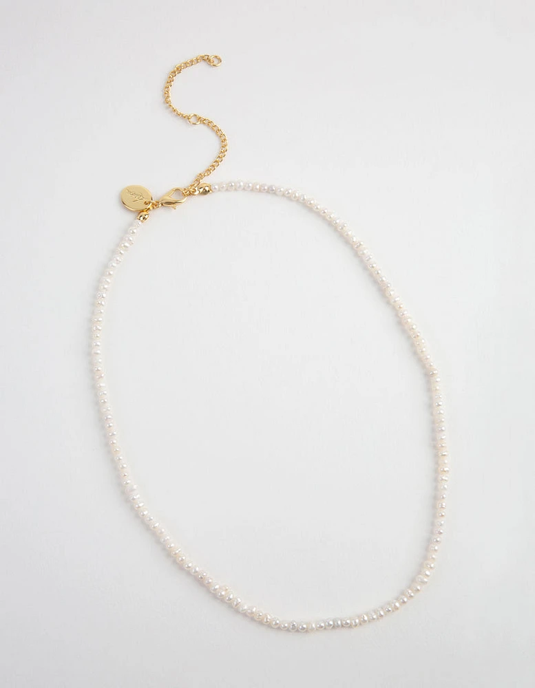 Gold Mini Freshwater Pearl Necklace