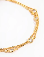 Gold Double Row Crystal Bracelet