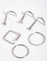 Surgical Steel  Twist Square Nose Stud 6-Pack