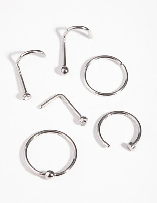 Surgical Steel Classic Mixed Nose Piercing 6-Pack