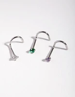 Surgical Steel Classic Gem Nose Stud Pack