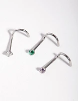 Surgical Steel Classic Gem Nose Stud Pack