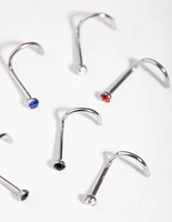 Surgical Steel Classic Gem Nose Stud 6-Pack