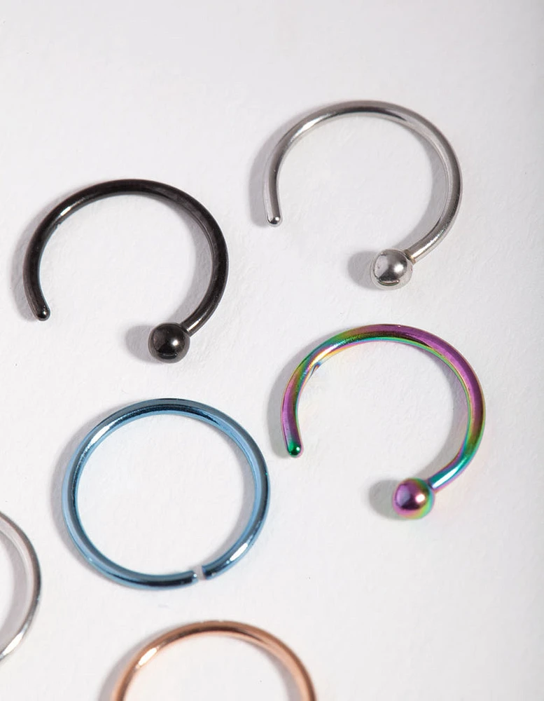 Open Ball Nose Ring 6-Pack