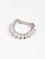 Surgical Steel Cubic Zirconia Septum