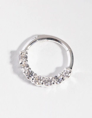 Sterling Silver Cubic Zirconia Clicker