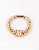 Gold Cubic Zirconia Twisted Clicker