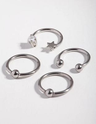 Surgical Steel Celestial Mixed Earring 4-Pack