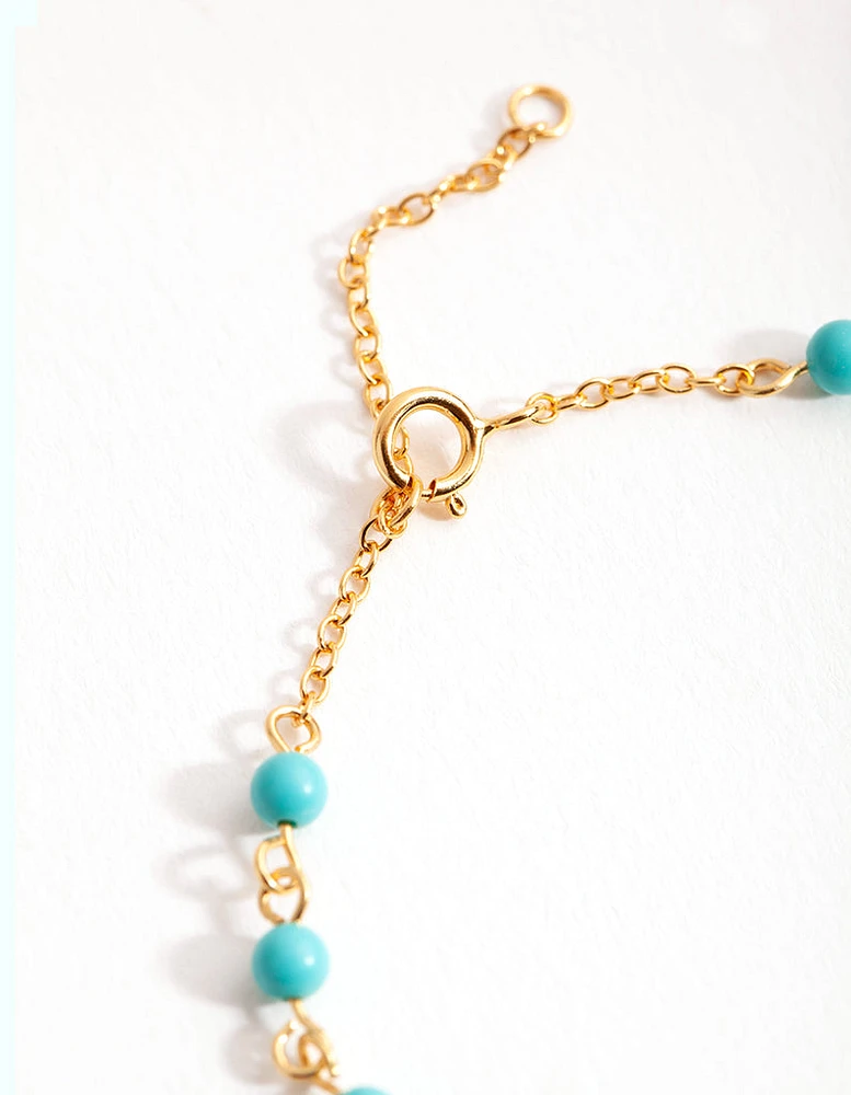 Gold Turquoise Evil Eye Bracelet