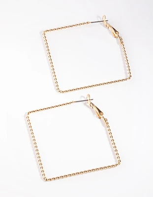 Gold Square Hoop Earrings