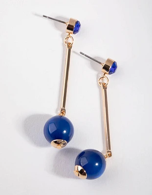 Gold Ball Drop Earrings