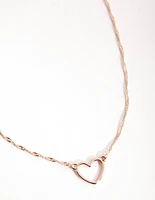 Rose Gold Open Heart Necklace