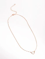 Rose Gold Open Heart Necklace