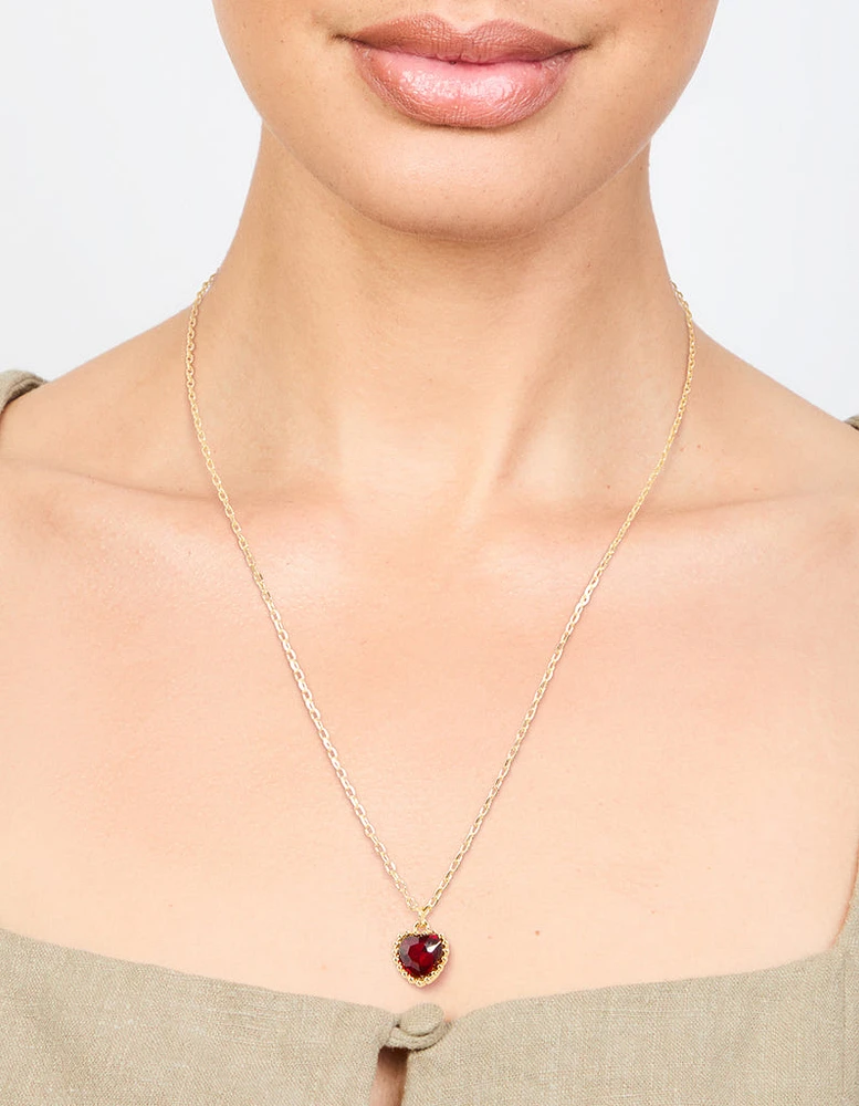 Gold Jewel Heart Necklace