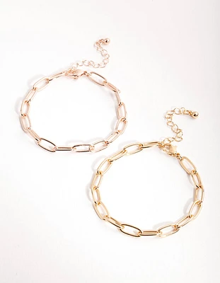 Mixed Metals Wide Chain Bracelet Pack