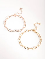 Mixed Metals Wide Chain Bracelet Pack