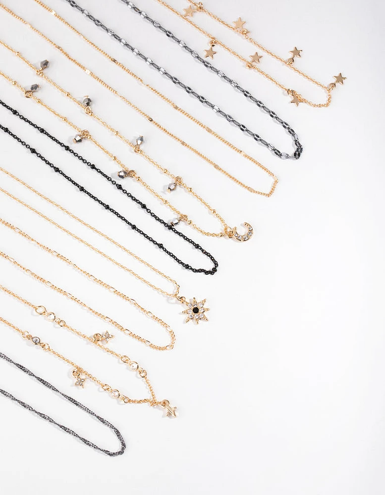 Mixed Metals Celestial Choker 9-Pack