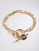 Gold Rectangle Link Bracelet