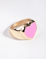 Gold Mega Heart Ring