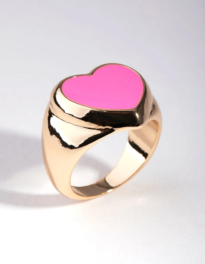 Gold Mega Heart Ring