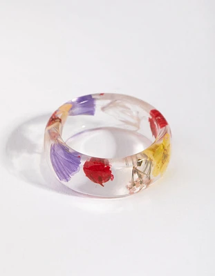 Vintage Clear Floral Ring