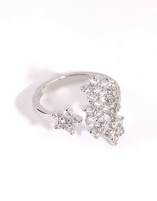 Silver Crystal Star Ring