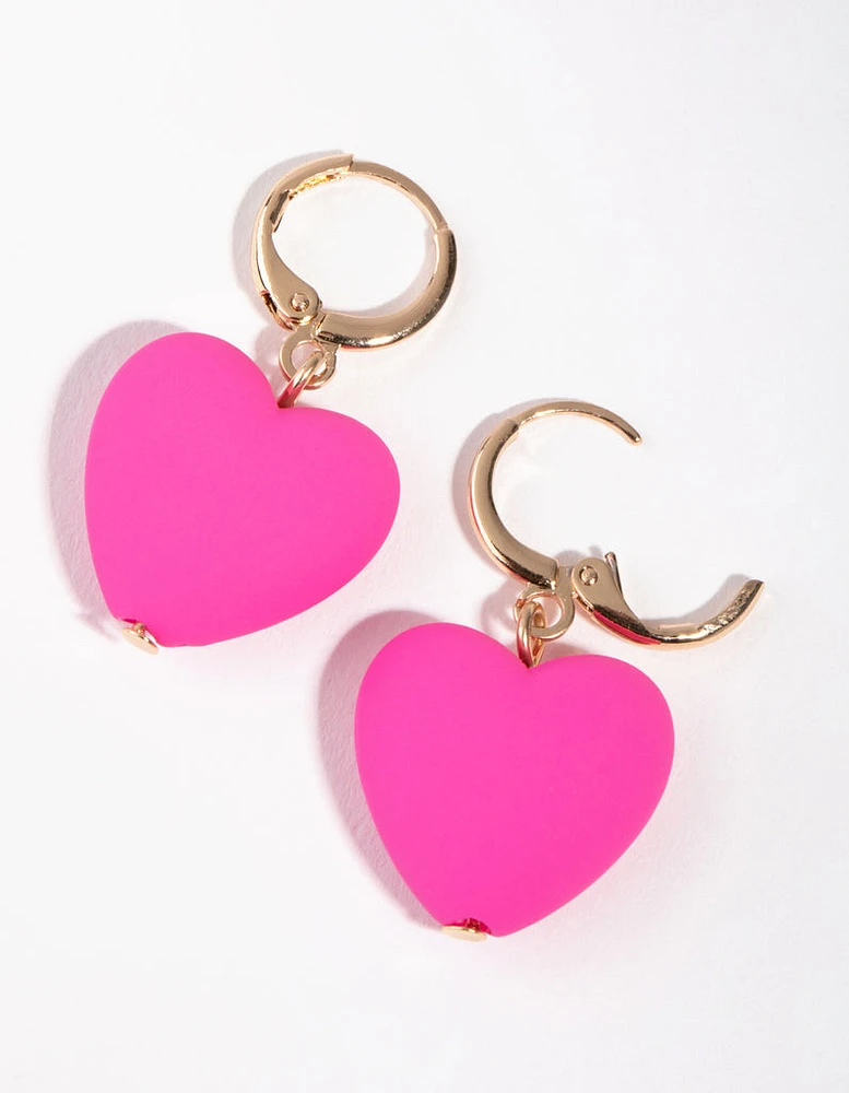 Gold Heart Hoop Earrings