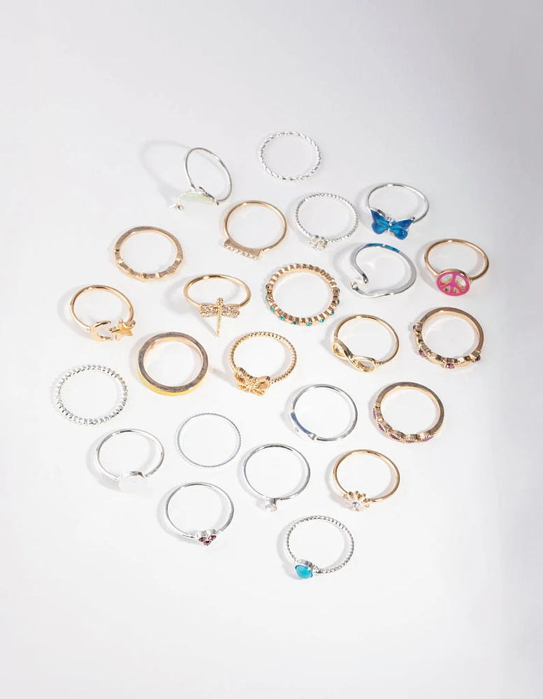 Mixed Metals Dolphin 24-Pack Rings