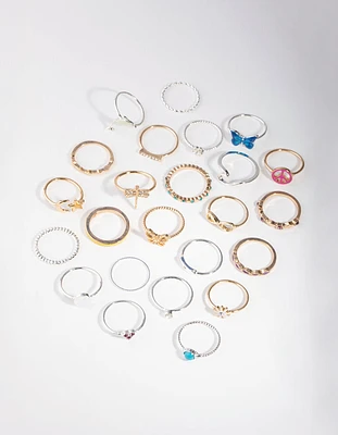 Mixed Metals Dolphin 24-Pack Rings