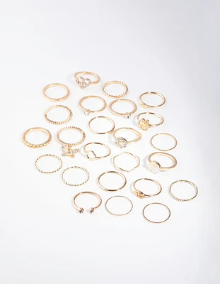 Joyful Gold Peace 24-Pack Rings