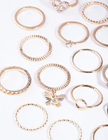 Joyful Gold Peace 24-Pack Rings