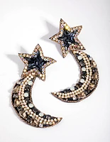 Plastic Mixed Bead Star Stud Earrings