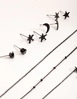 Matte Mini Earring & Necklace 9-Pack Set
