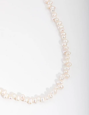 Silver Plated Freshwater Pearl Short Necklace