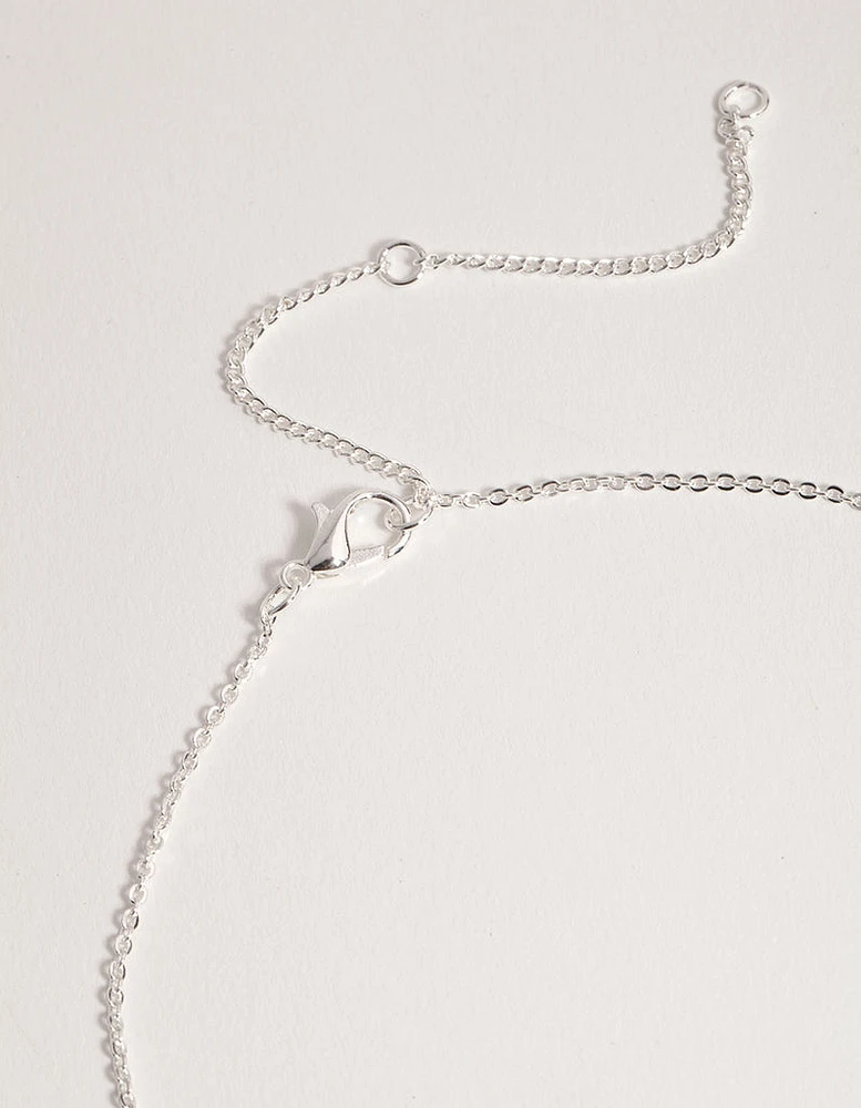 Silver Plated Diamante Star Necklace