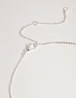 Silver Plated Diamante Star Necklace