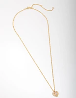 Gold Diamante Heart Necklace