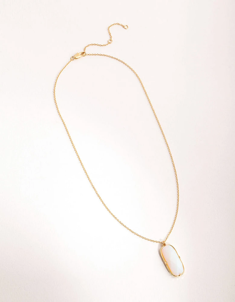 Gold Plated Semi Precious Shard Necklace