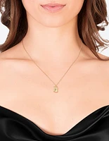 Gold Plated Diamante Rectangle Necklace