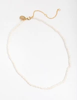 Gold Plated Single Row Freshwater Pearl Necklace