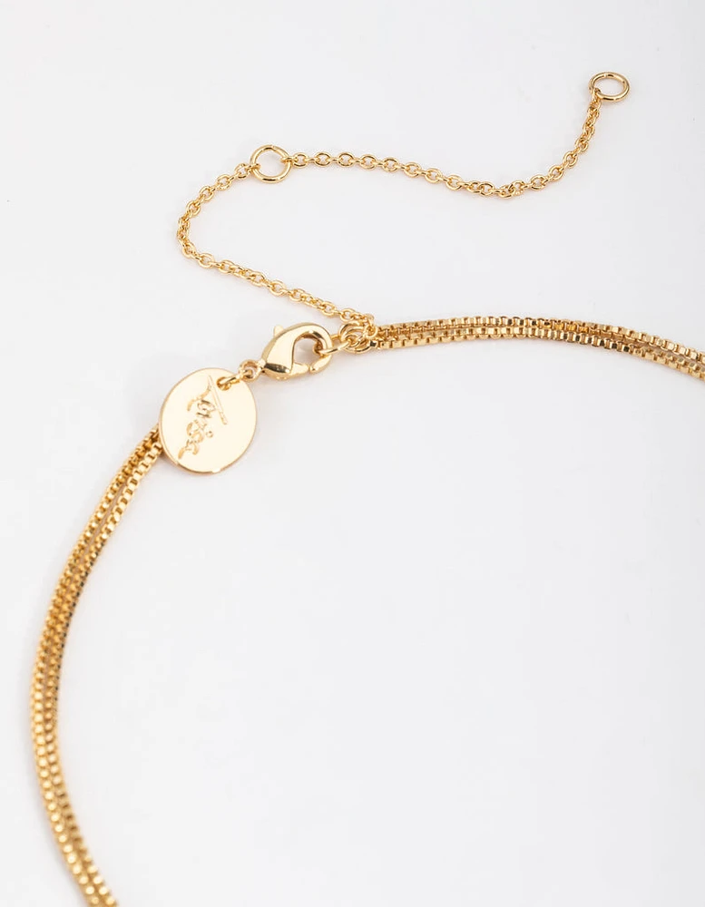 Gold Plated Double Bead Necklace