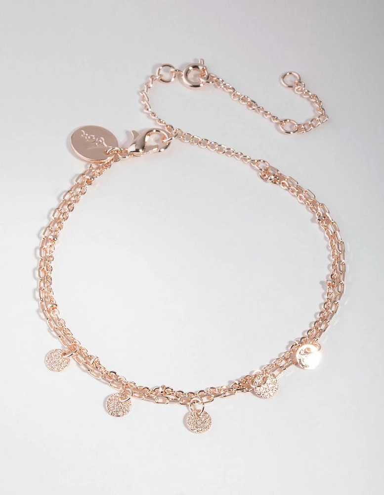 Rose Gold Plated Mini Disc Bracelet