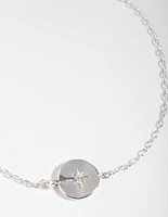 Silver Plated Starburst Disc Bracelet